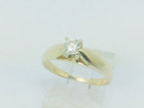 14k Yellow Gold Round Cut 23pt Diamond Solitaire Ring
