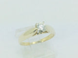14k Yellow Gold Round Cut 23pt Diamond Solitaire Ring