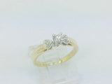 10k Yellow Gold Round Cut 14pt Diamond Heart Ring