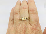 14k Yellow Gold Round Cut 6pt Diamond Trinity Twisted Rope Ring
