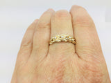 14k Yellow Gold Round Cut 6pt Diamond Trinity Twisted Rope Ring