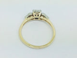 14k Yellow and White Gold Round Cut 4pt Diamond Heart Vintage Ring