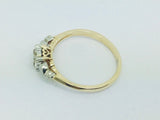 14k Yellow and White Gold Round Cut 4pt Diamond Heart Vintage Ring