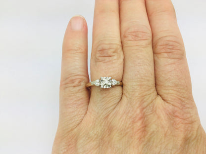 14k Yellow and White Gold Round Cut 4pt Diamond Heart Vintage Ring