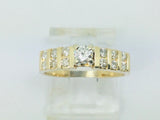 14k Yellow Gold 45pt Round Cut Diamond with Channel Set Accents Ring