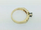 14k Yellow Gold 45pt Round Cut Diamond with Channel Set Accents Ring