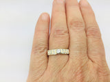 14k Yellow Gold 45pt Round Cut Diamond with Channel Set Accents Ring