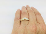 14k Yellow Gold 45pt Round Cut Diamond with Channel Set Accents Ring