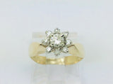 14k Yellow Gold 38pt Round Cut Diamond Cluster Halo Ring