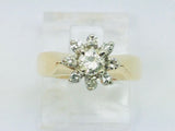14k Yellow Gold 38pt Round Cut Diamond Cluster Halo Ring