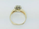 14k Yellow Gold 38pt Round Cut Diamond Cluster Halo Ring