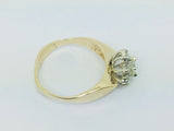 14k Yellow Gold 38pt Round Cut Diamond Cluster Halo Ring