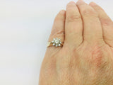14k Yellow Gold 38pt Round Cut Diamond Cluster Halo Ring