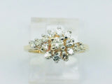 10k Yellow Gold 45pt Round Cut Diamond Cluster Ring