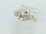 10k Yellow Gold 45pt Round Cut Diamond Cluster Ring
