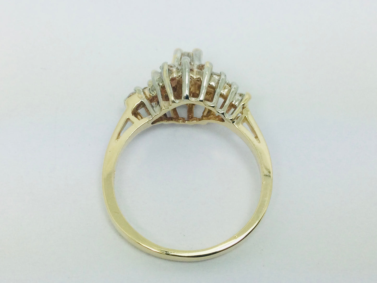 10k Yellow Gold 45pt Round Cut Diamond Cluster Ring