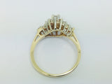 10k Yellow Gold 45pt Round Cut Diamond Cluster Ring
