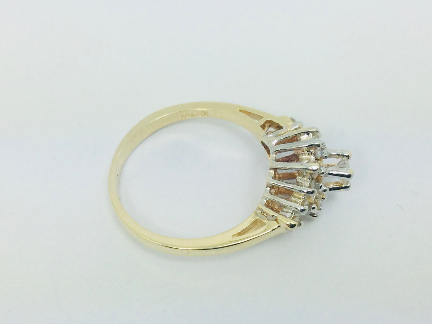 10k Yellow Gold 45pt Round Cut Diamond Cluster Ring