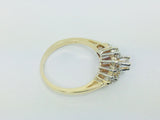 10k Yellow Gold 45pt Round Cut Diamond Cluster Ring