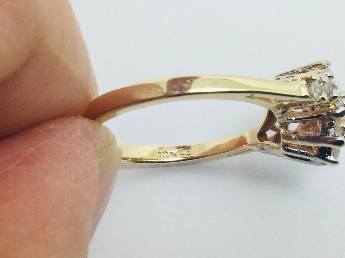 10k Yellow Gold 45pt Round Cut Diamond Cluster Ring