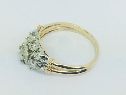 14k White and Yellow Gold 32.5pt Round Cut Diamond Vintage Engagement Ring & Wedding Band