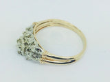14k White and Yellow Gold 32pt Round Cut Diamond Vintage Engagement Ring & Wedding Band