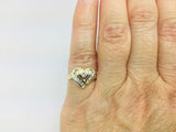 14k Yellow Gold 27pt Round Cut Diamond Heart Ring