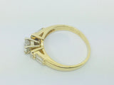 18k Yellow Gold 84pt Round Cut Diamond Engagement Ring
