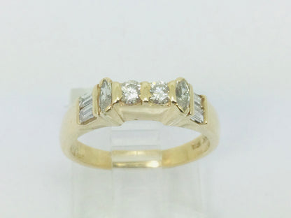 14k Yellow Gold 46pt Round Cut Diamond Wedding Band Ring