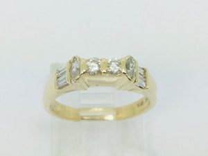 14k Yellow Gold 46pt Round Cut Diamond Wedding Band Ring