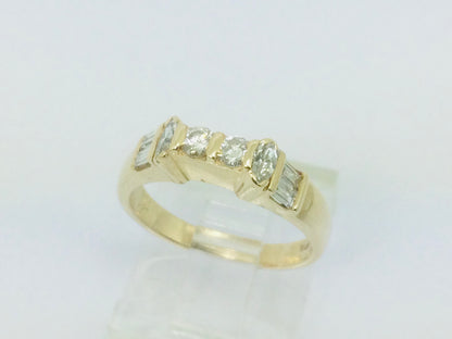 14k Yellow Gold 46pt Round Cut Diamond Wedding Band Ring
