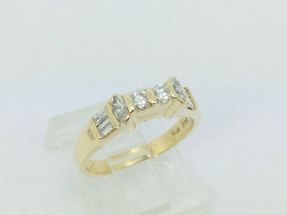 14k Yellow Gold 46pt Round Cut Diamond Wedding Band Ring