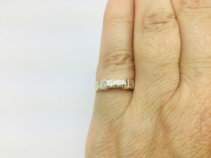 14k Yellow Gold 46pt Round Cut Diamond Wedding Band Ring
