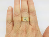 10k-14k Yellow Gold 8pt Round Cut Diamond Solitaire Ring