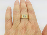 10k-14k Yellow Gold 8pt Round Cut Diamond Solitaire Ring