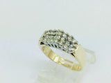 10k Yellow Gold Round Cut 42pt Diamond Row Set Cluster Ring