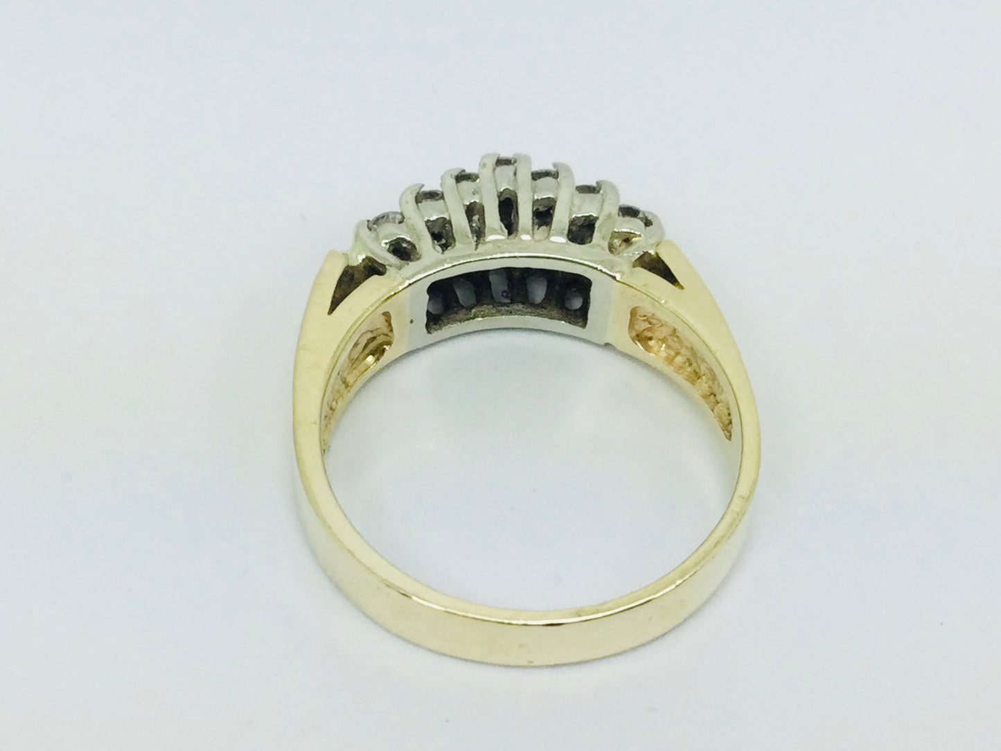10k Yellow Gold Round Cut 0.42ct Diamond Row Set Cluster Ring