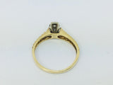 14k Yellow Gold Round Cut 7pt Diamond Illusion Set Ring