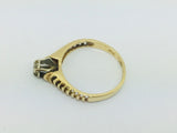 14k Yellow Gold Round Cut 7pt Diamond Illusion Set Ring