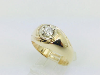 14k Yellow Gold Round Cut 0.32ct Diamond Solitaire Ring