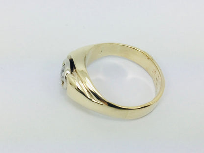 14k Yellow Gold Round Cut 0.32ct Diamond Solitaire Ring