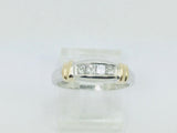 14k White Gold Princess Cut 20pt Diamond Row Set Band Ring
