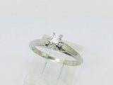 18k White Gold Round Cut 15pt Diamond Solitaire Ring