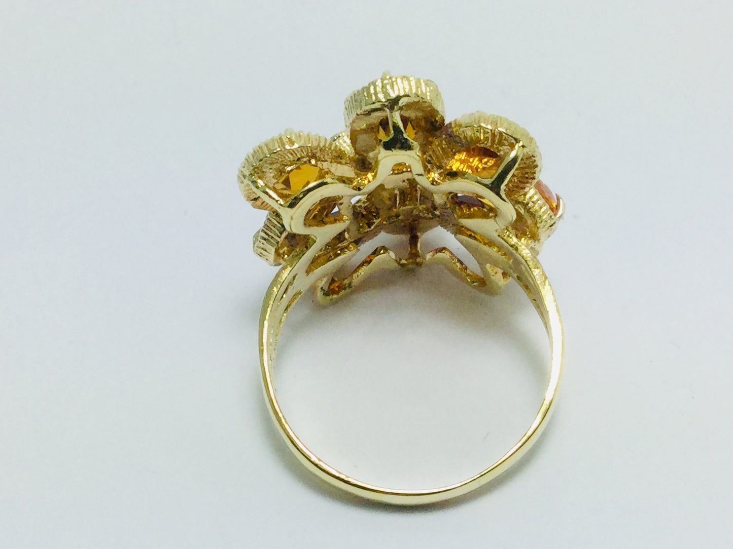 18k Yellow Gold Oval & Pear Cut Citrine November Birthstone Ring