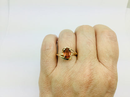 14k Yellow Gold Oval Cut Citrine November Birthstone Ring