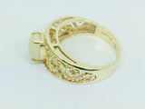 10k Yellow Gold Green Opal October Birthstone Ring