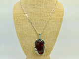 Sterling Silver Amber Leaf Pendent and Chain