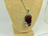 Sterling Silver Amber Leaf Pendent and Chain