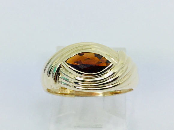 10k Yellow Gold Marquise Cut Garnet January Birthstone Ring