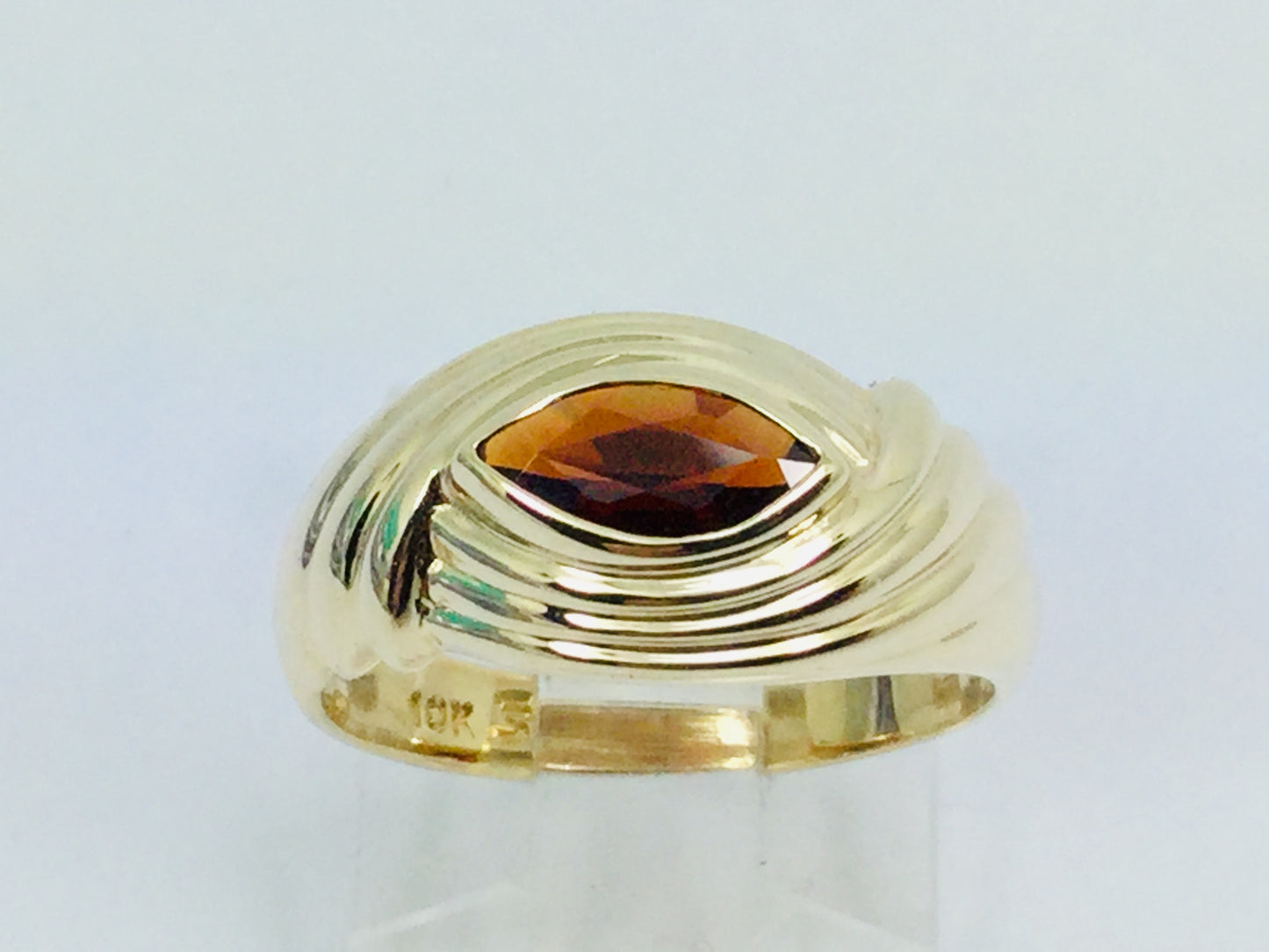 10k Yellow Gold Marquise Cut Garnet January Birthstone Ring